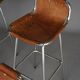 Tabourets de bar « Les Arcs » Dal Vera, sélectionnés par Charlotte Perriand. Lot de 4.