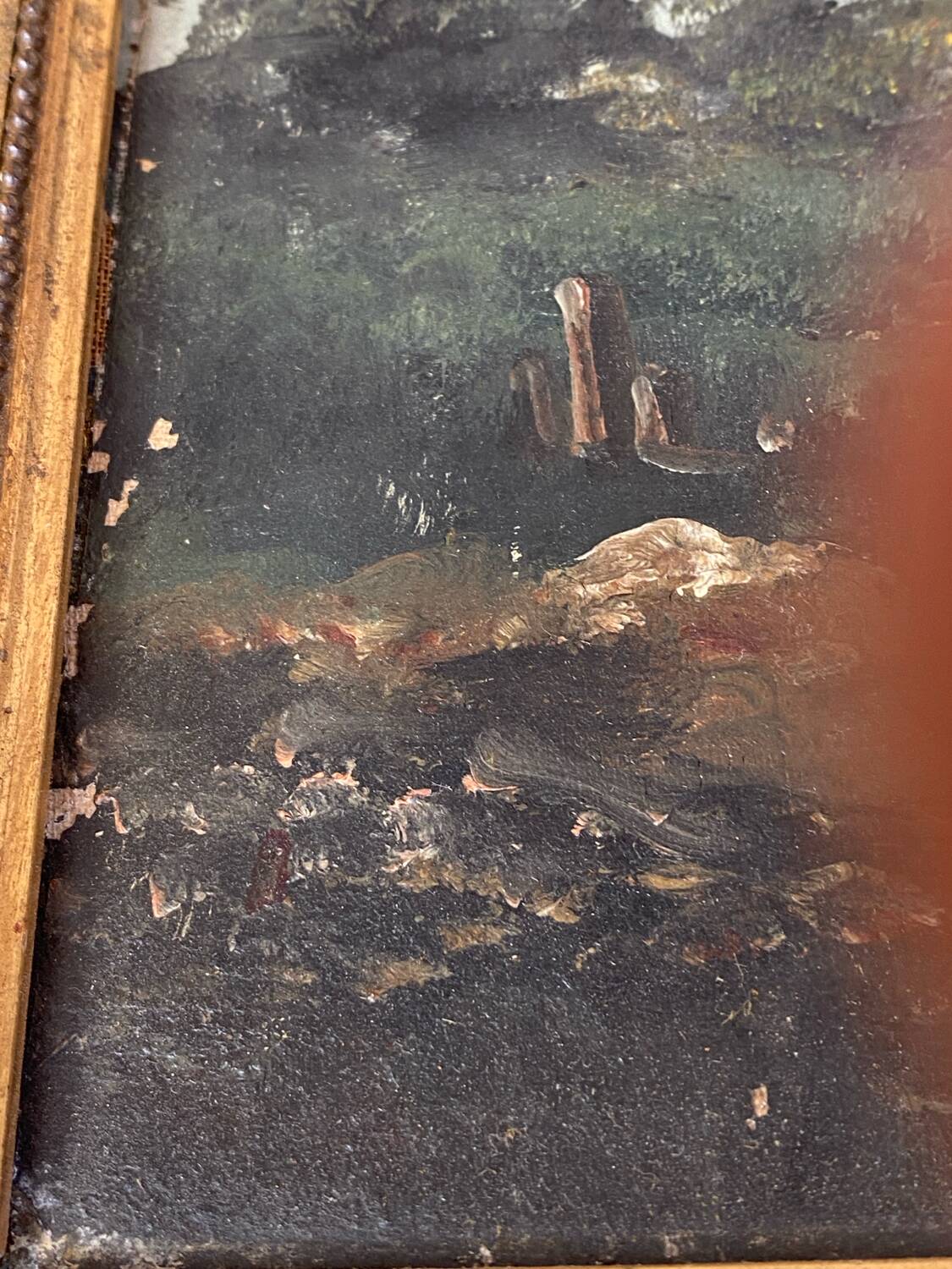 Framed oil on canvas, P.Cutier, 19th century