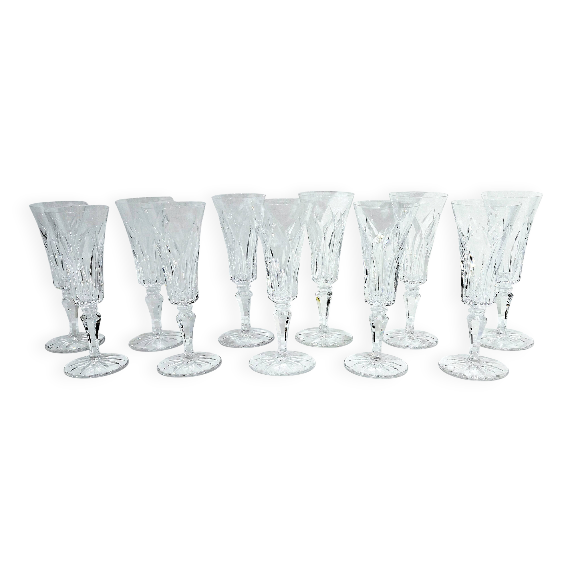 11 CHAMPAGNE FLUTES ST LOUIS CAMARGUE MODEL