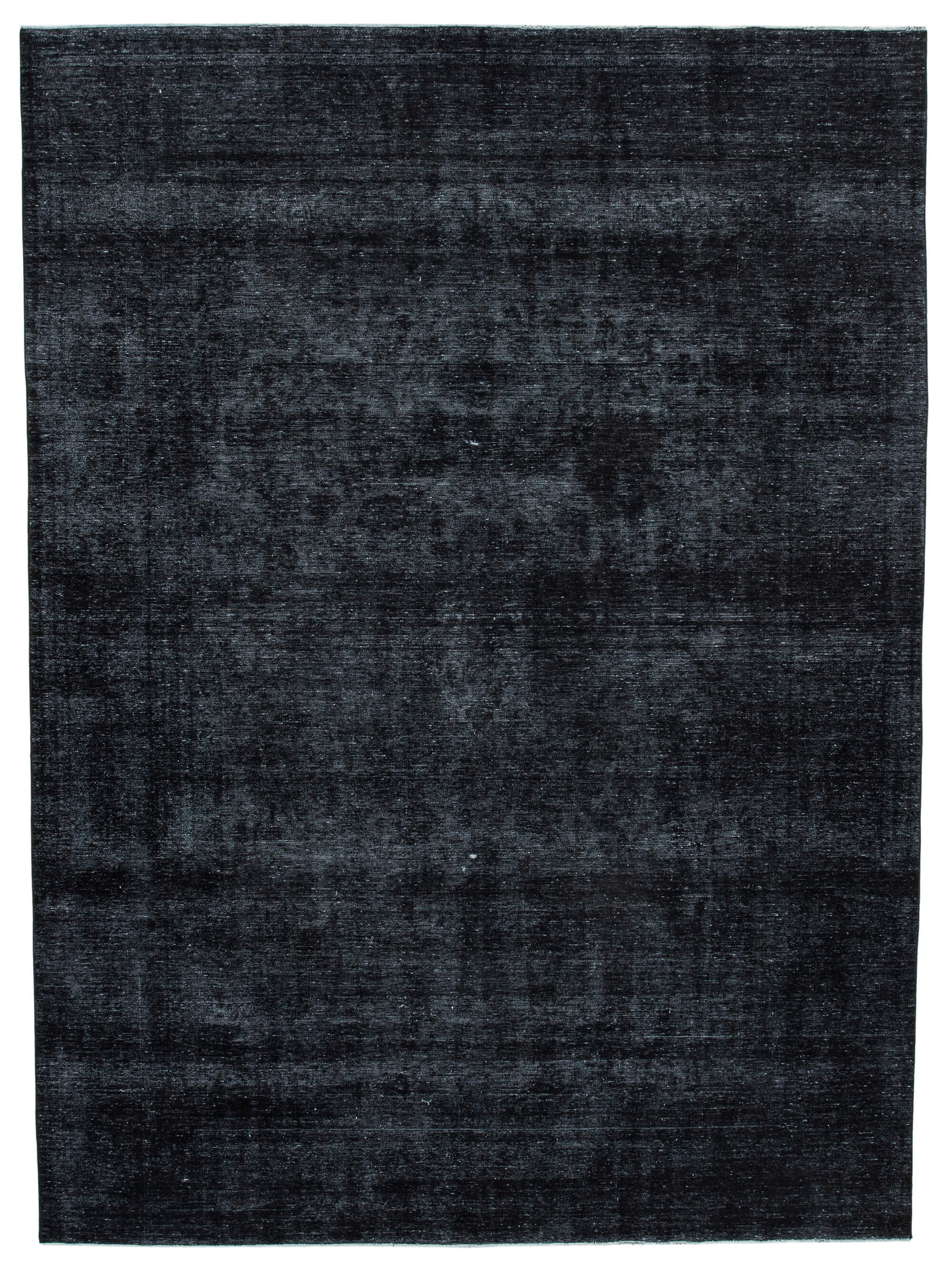 Handwoven persian overdyed 288 cm x 396 cm black wool carpet