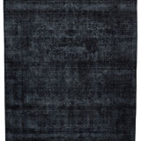 Handwoven persian overdyed 288 cm x 396 cm black wool carpet