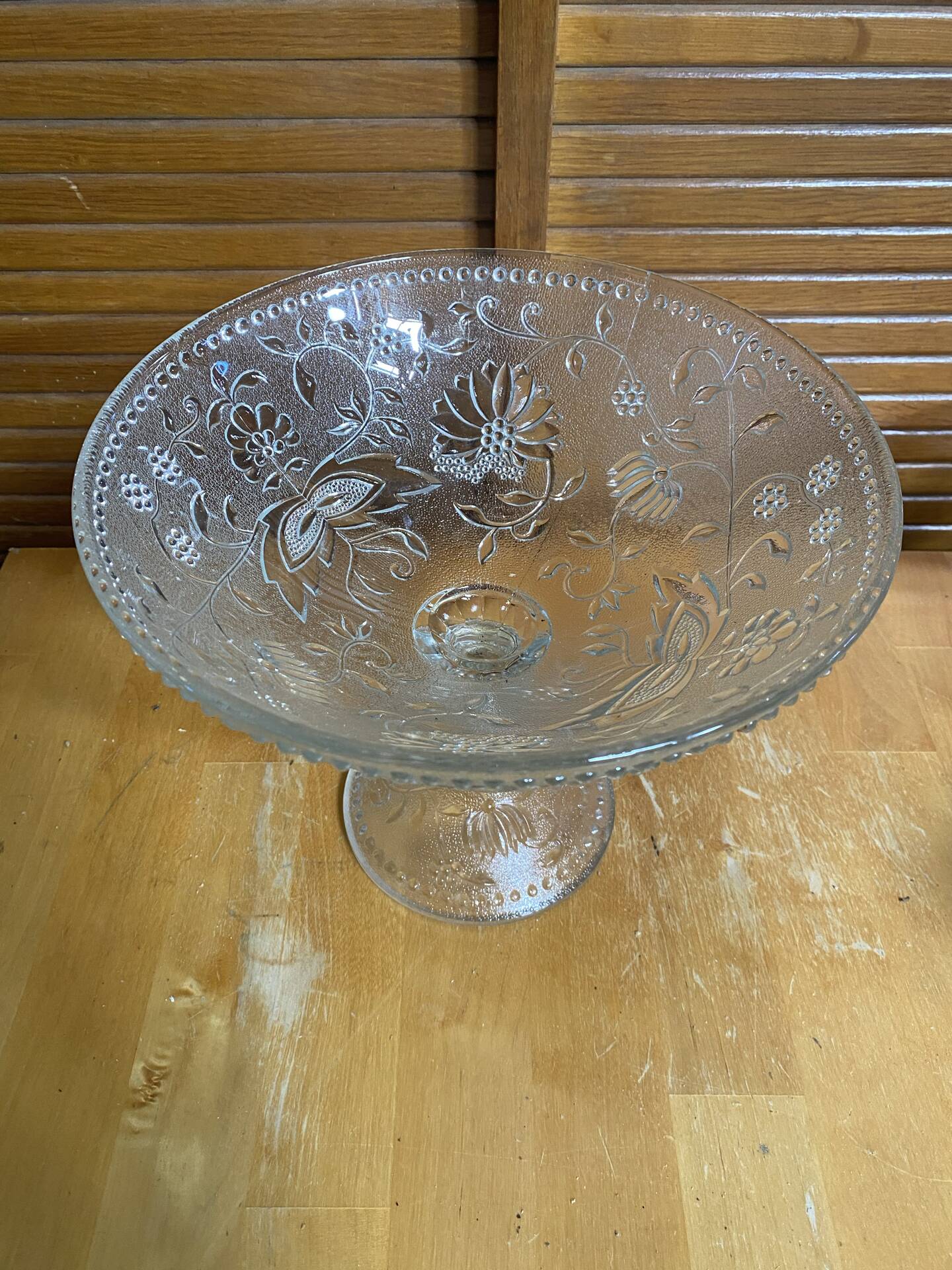 Salad bowl + 6 Ice Fruit Cups Mousse PAVEL PANEK Moulded Glass Vintage