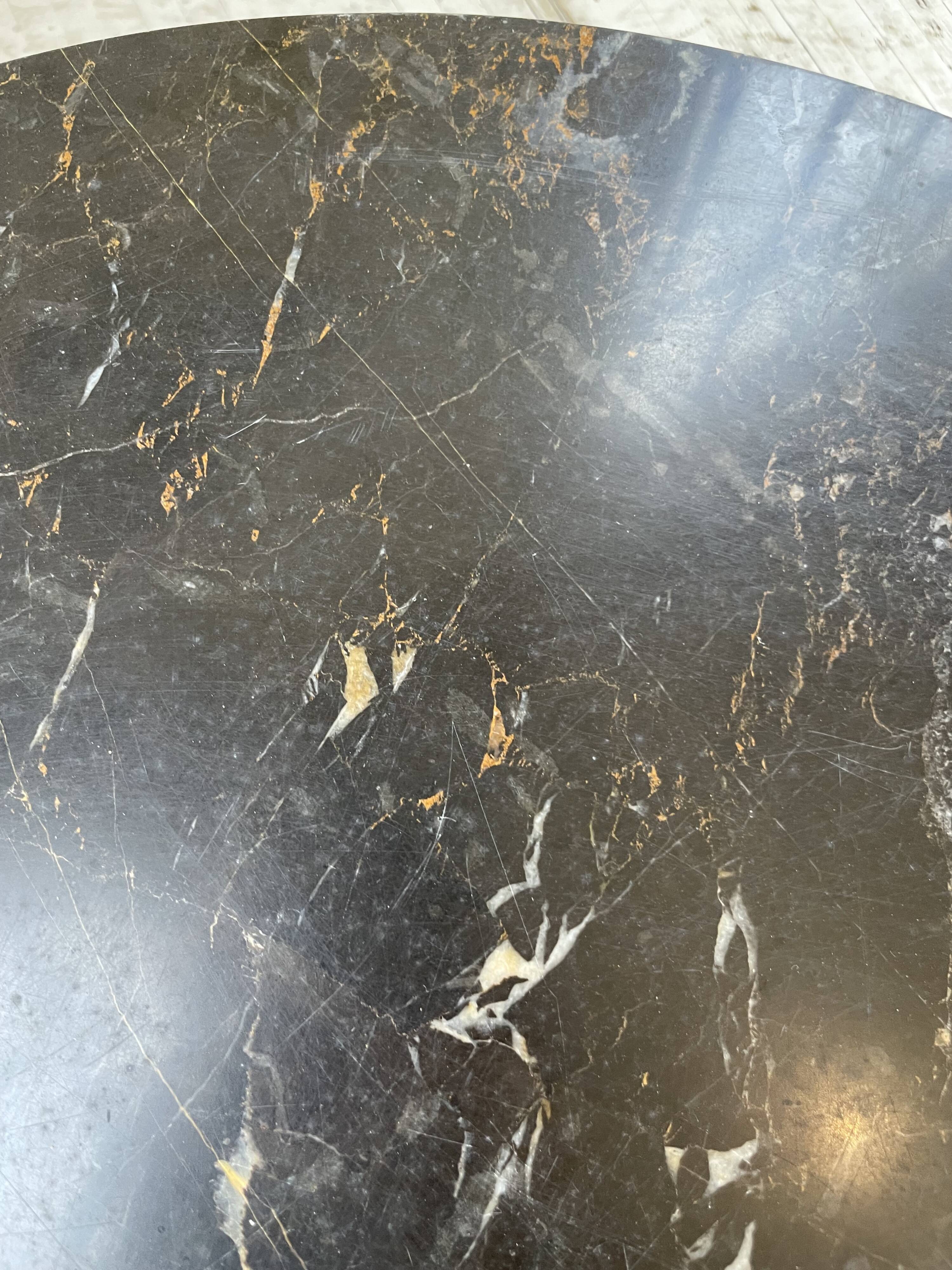 René Drouet coffee table in metal and black marble.