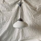 Art Deco pendant light in white opaline