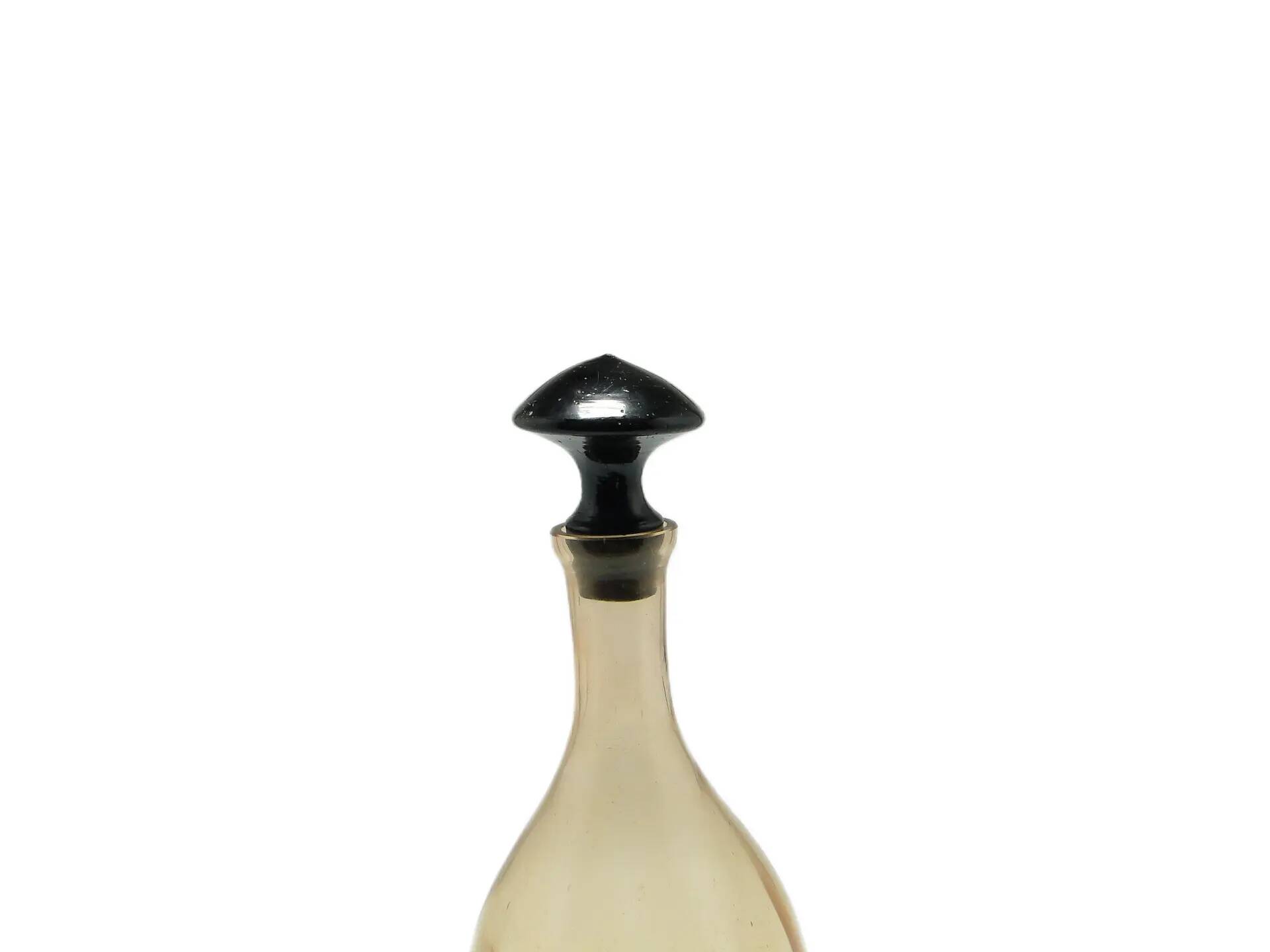 Art Deco decanter, pink glass, Poland, 1930s.
