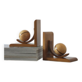 Mid-century modern wooden bookends, 1940s, set of 2