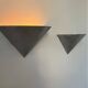 Pair of vintage conical wall lights, brushed metal, France 1970.