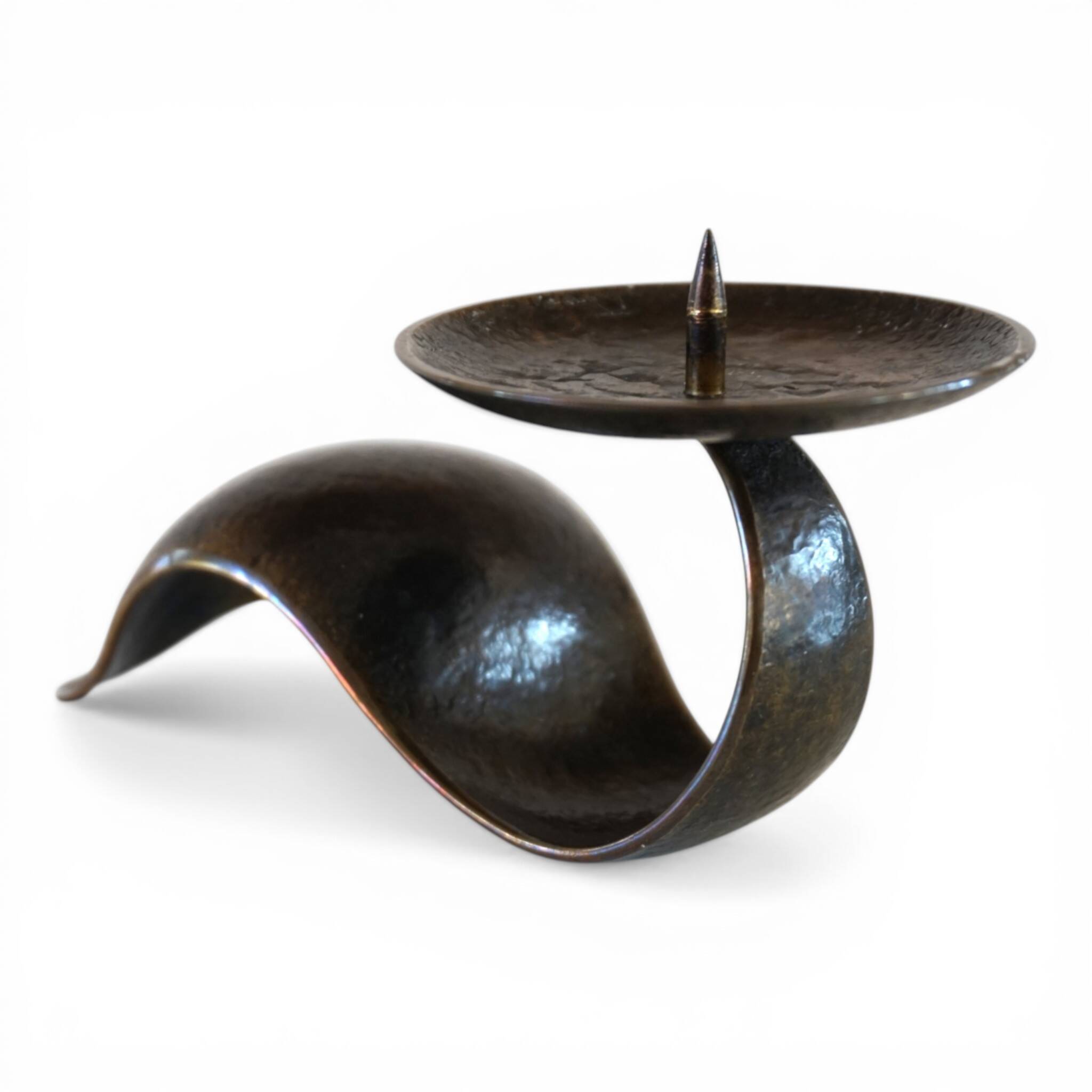 Bauhaus Sculptural Bronze Candlestick by Benno Meyer, 1930