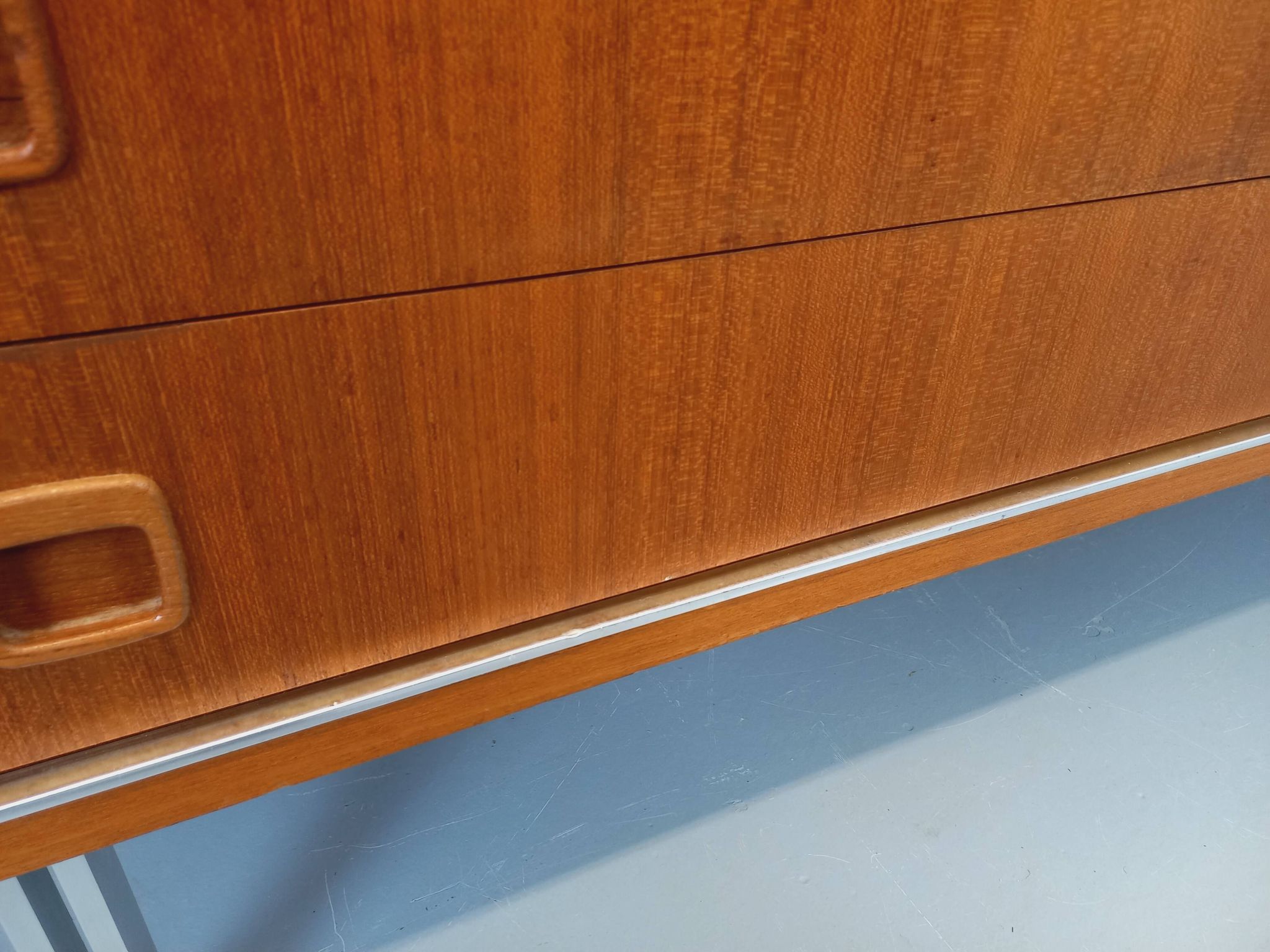 Vintage Scandinavian modernist wardrobe in teak and metal from the 1960s.