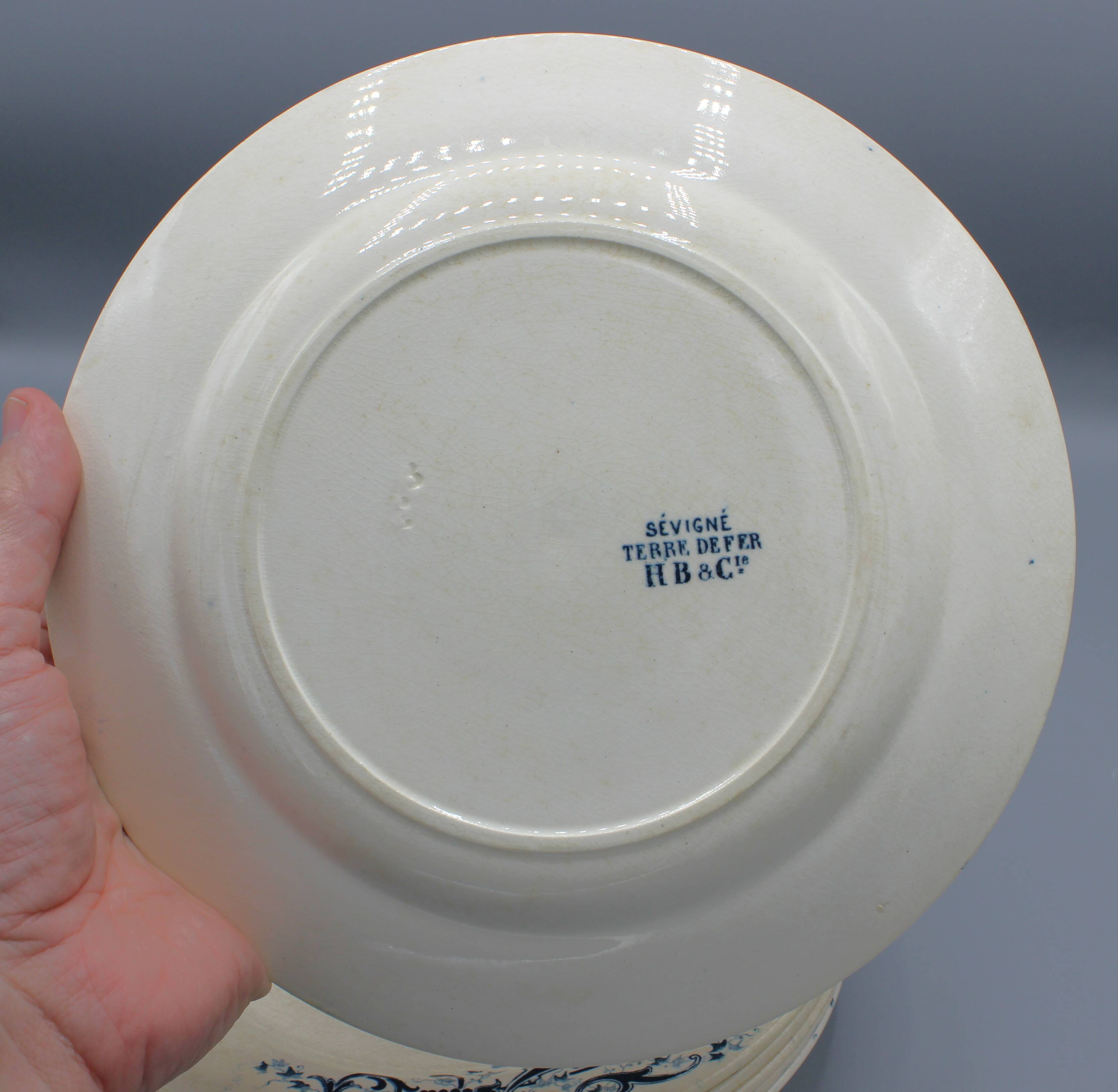 Lot 9 plate plates hb & cie earth of iron - sevigne 23 cm