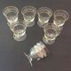 Fine glasses on pedestal with gold border - vintage