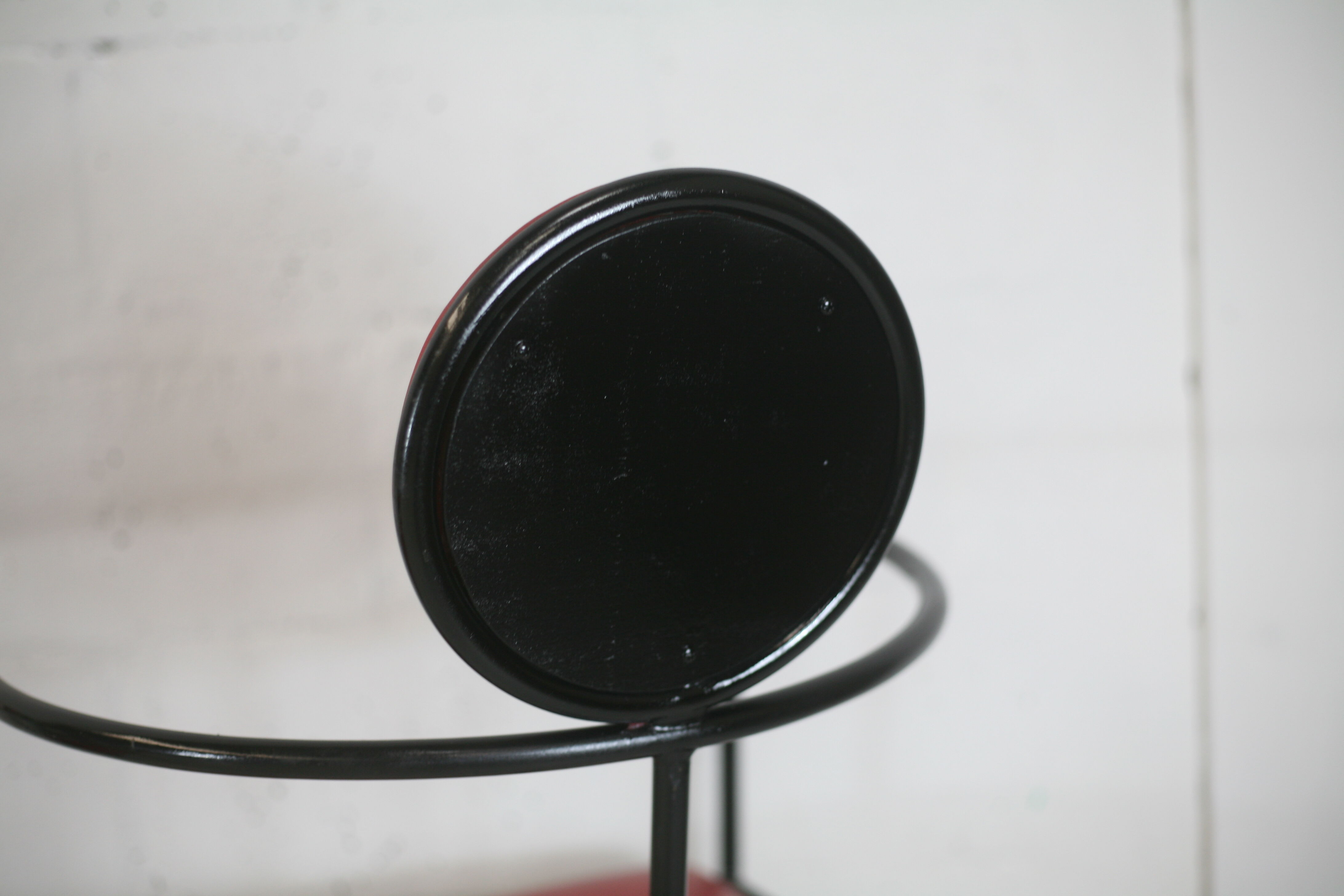 3 armchairs designs steel and leather, France, circa 1980