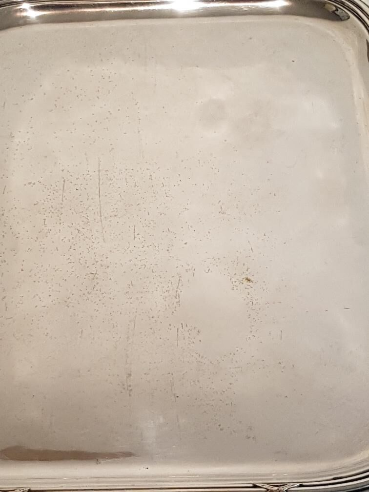 Louis XVI style silver metal tray