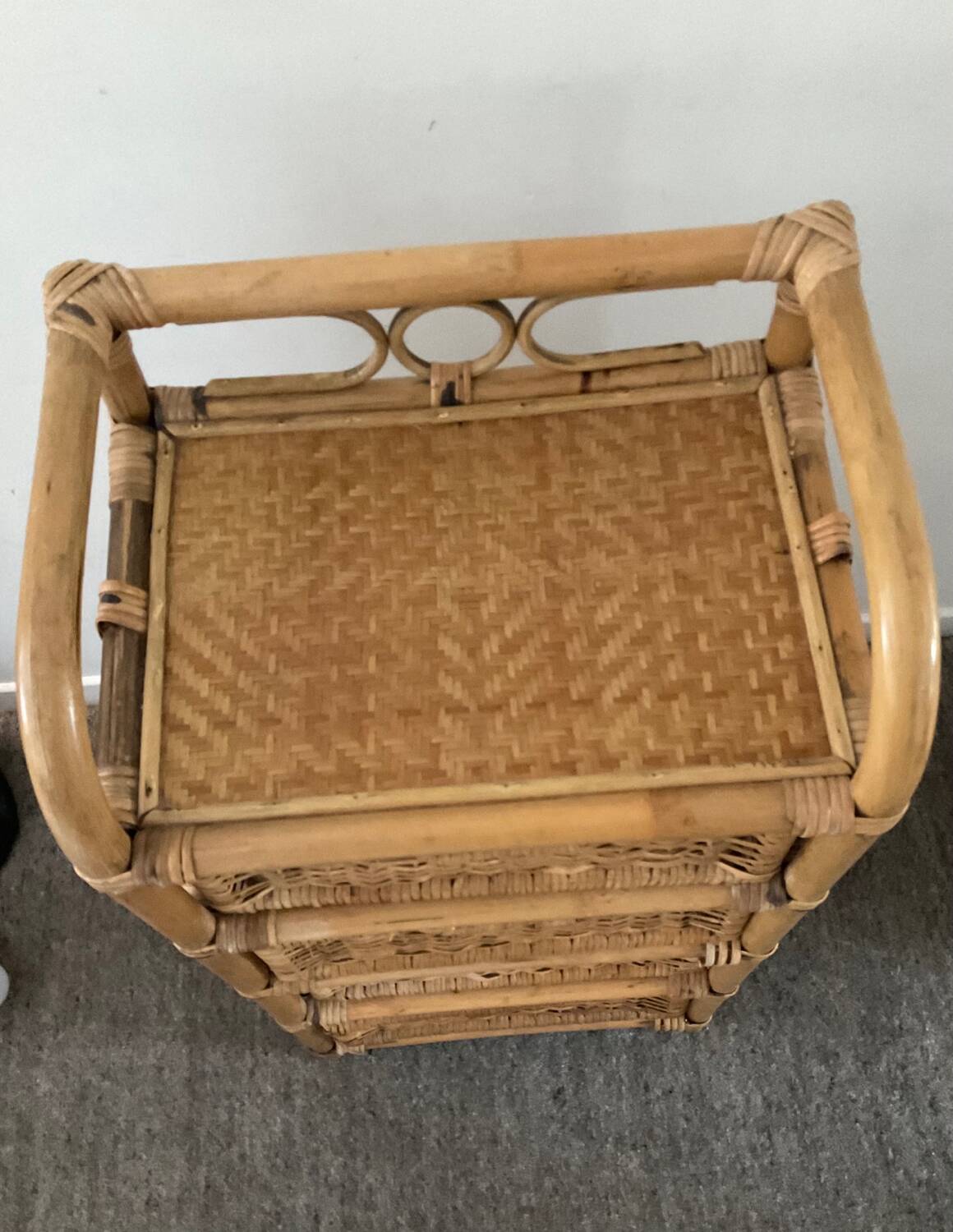 Vintage rattan chiffonier from the 70s