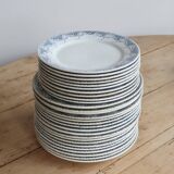 6 flat plates made of ironstone Sarreguemines U&C model Luchon
