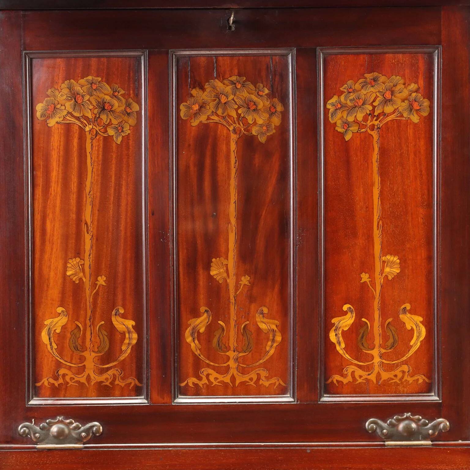 Bureau Arts and Crafts en acajou et érable