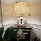 Mid-Century Modern Travertine Table Lamp by CE.VA. Studio, Italy, 1970s