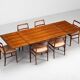 Niels Otto Moller large extendable dining table rosewood Denmark 1960