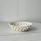 Woven white ceramic basket