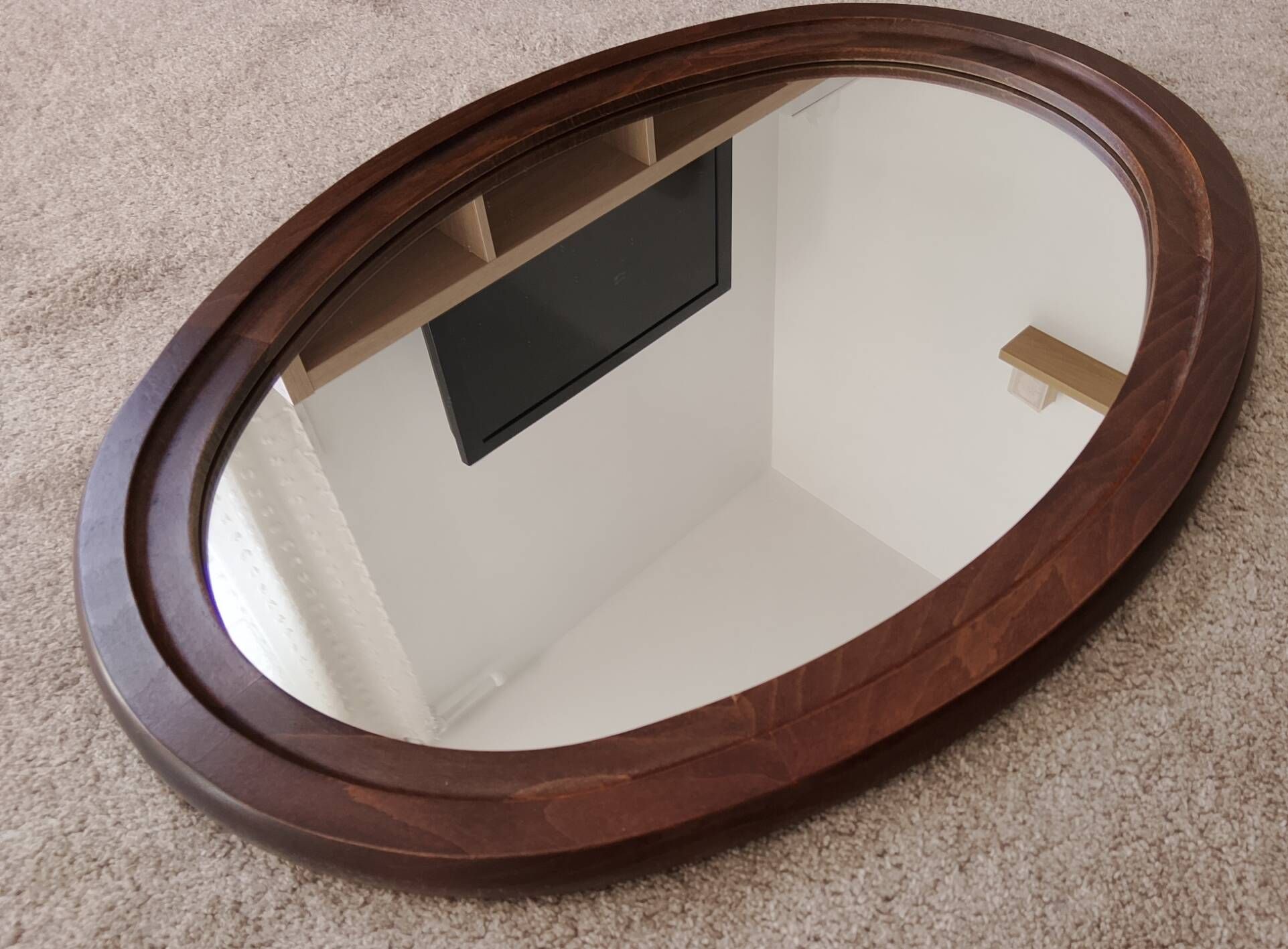 Miroir ovale vintage de style scandinave années 80/90