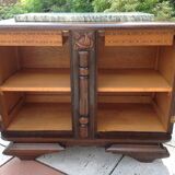 Two-door oak bedside table / 50s/60s