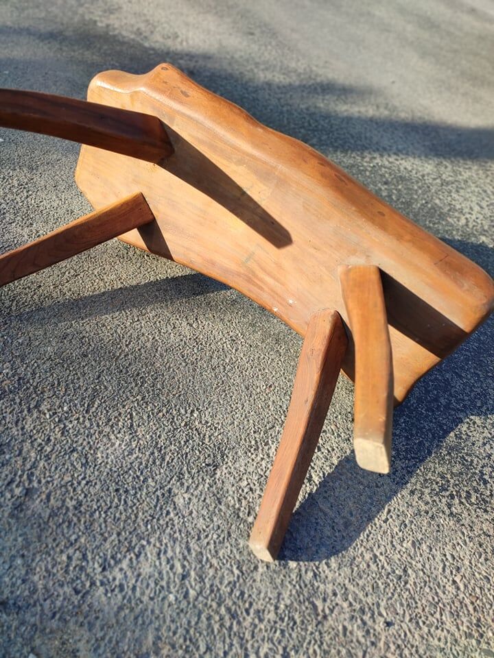 Brutalist solid wood table