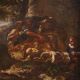 Peinture italienne antique du XVIIIe siècle, paysage avec scène pastorale