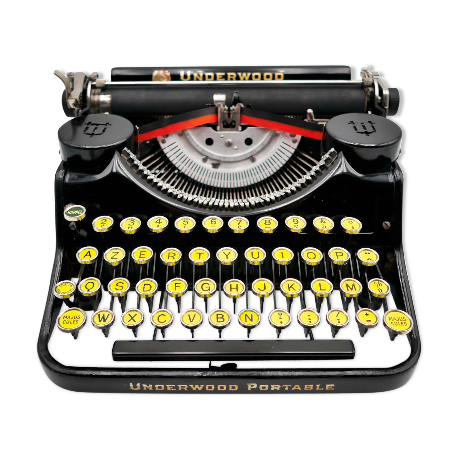 Underwood Portable 4 Bank Typewriter Revised New Black Ribbon 1930