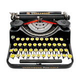 Underwood Portable 4 Bank Typewriter Revised New Black Ribbon 1930