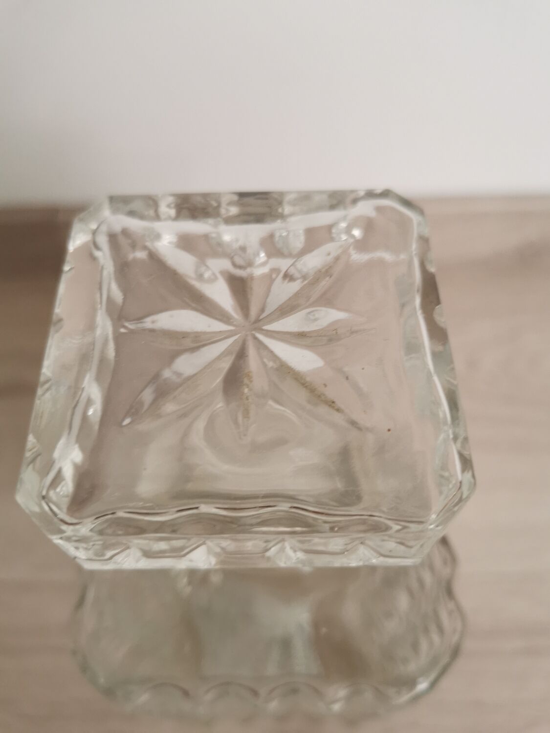 Carved old whisky decanter