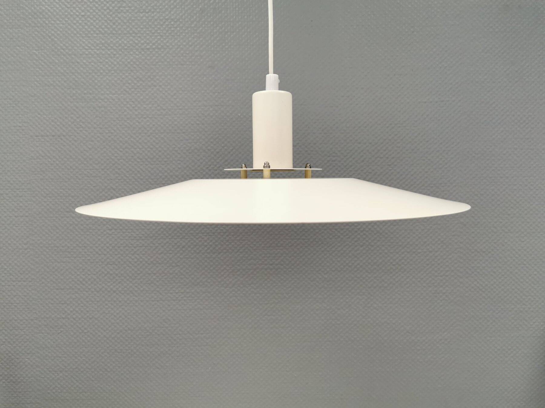 White slim hanging lamp from the Danish lamp produced by Lyfa, 1980s