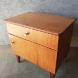 Vintage 70s light wood bedside table