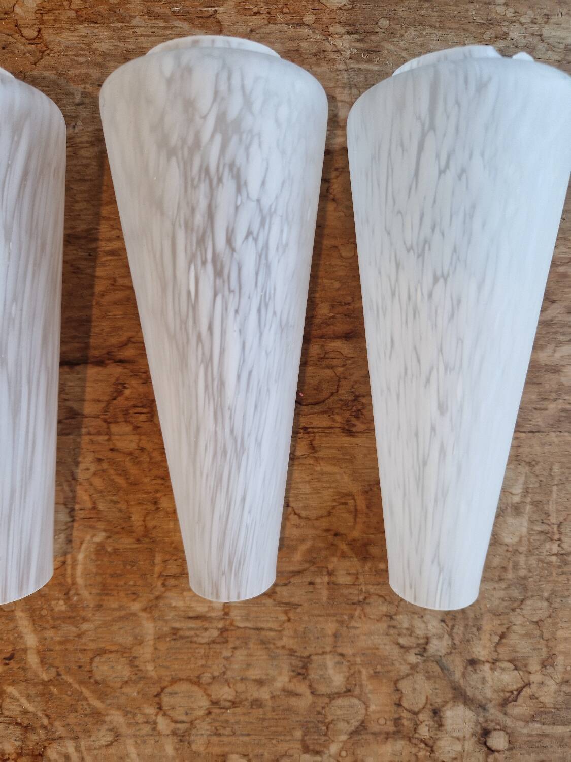 Set of 5 Opaline Tulips Clichy Speckled Glass