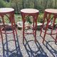 3 wooden bar stools with caning