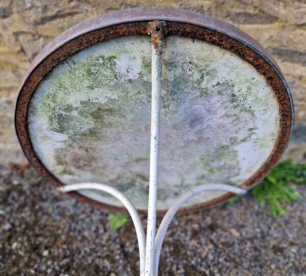 Guéridon de bistrot parisien début XXè en marbre et fonte