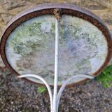 Early 20th century Parisian bistro pedestal table in marble and cast iron