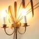 Palm Tree Wall Light in Patinated Gold Metal