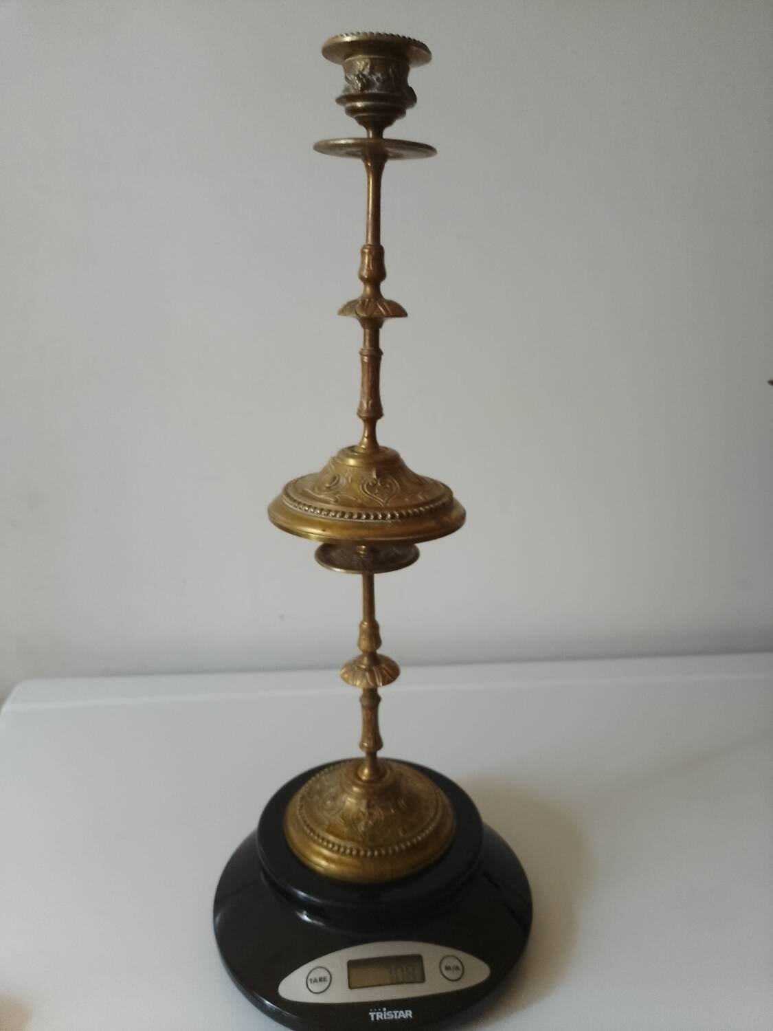 Brass collared candle holders