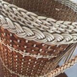 Hanging wicker and scoubidou 1960s hang-stash.