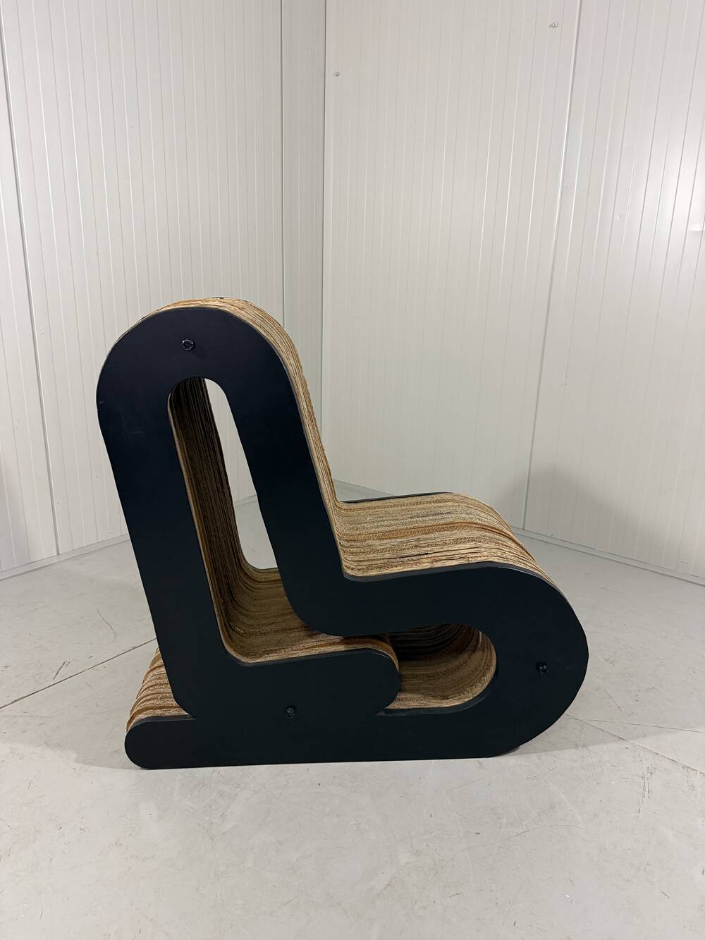 Sculpted cardboard & plywood lounge chair, 1990’s