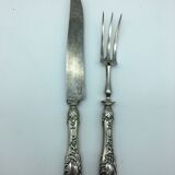 Box of cutlery with leg / roast silver filled.