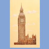DRAWING OF THE TOWER OF LONDON. BIG BEN.