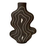Raw black stoneware vase