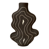 Raw black stoneware vase