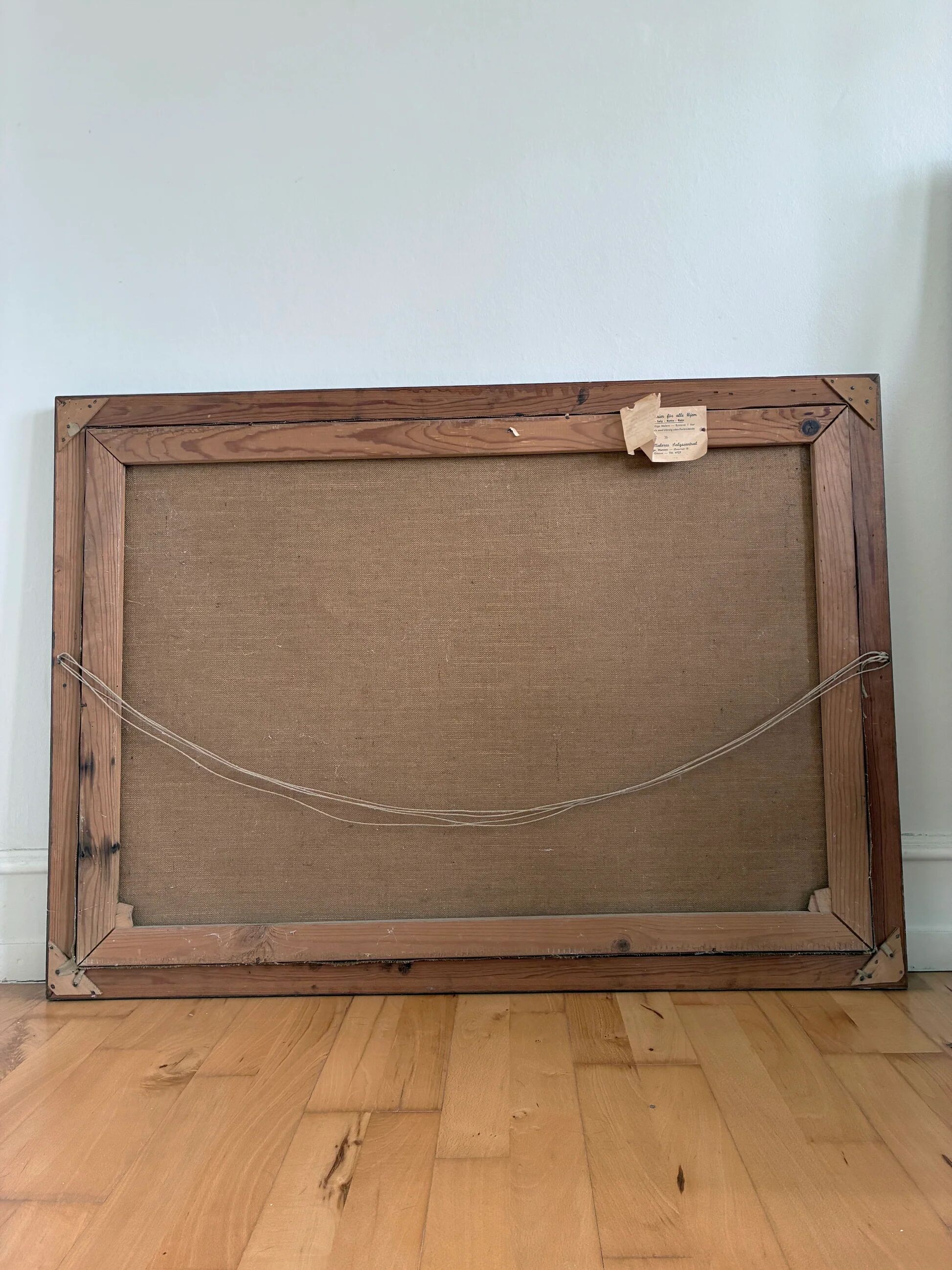 Large vintage original landscape dog oil painting