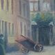 Oil on cardboard "The Street" signed and dated "Gillot 1918"