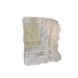 Jetée de lit vintage au crochet ancien blanc cassé