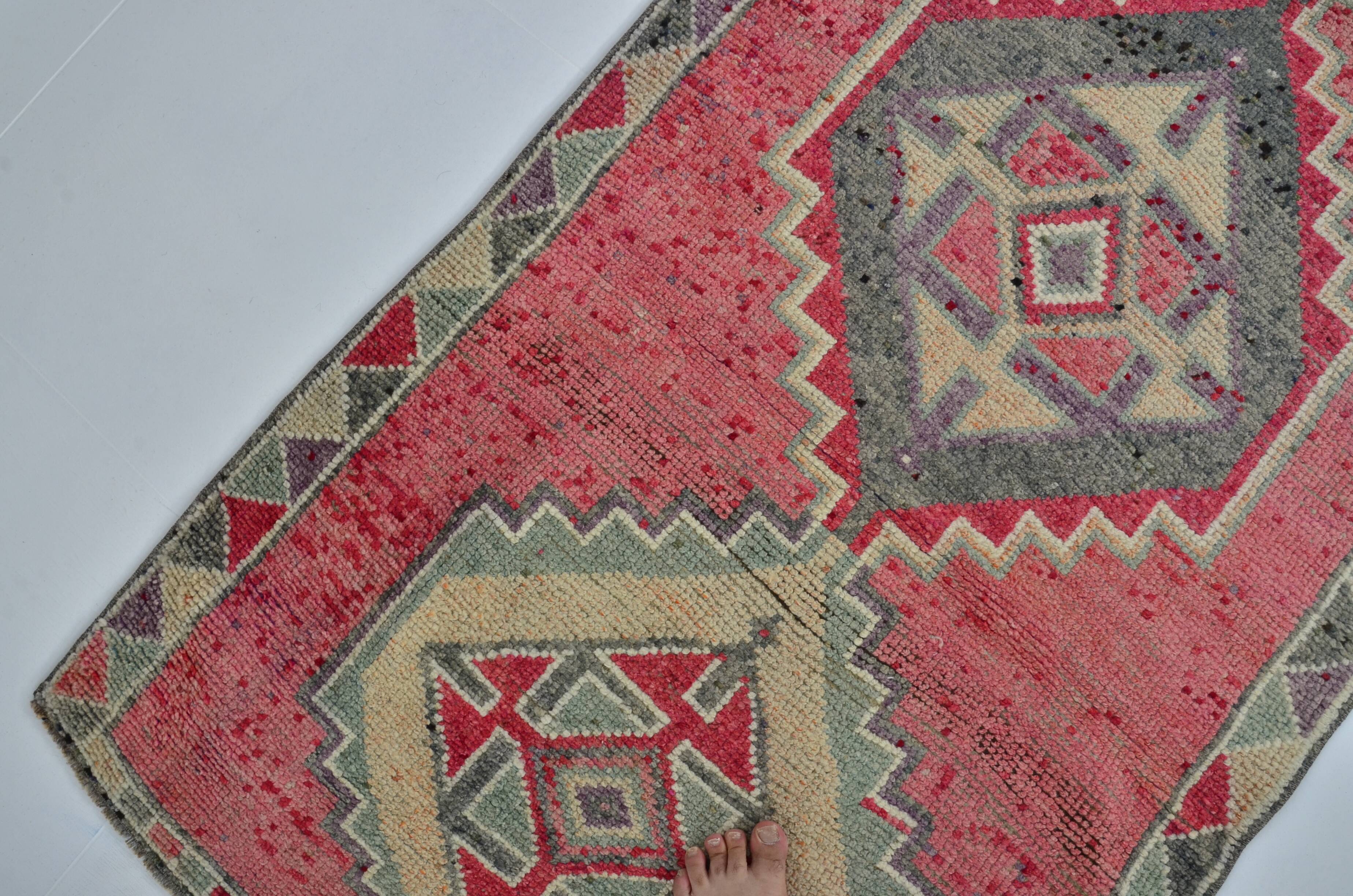 Vintage Handknotted Wool Runner Rug sku 2061