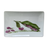 Petit plateau botanique en porcelaine peinte à la main – décor haricot