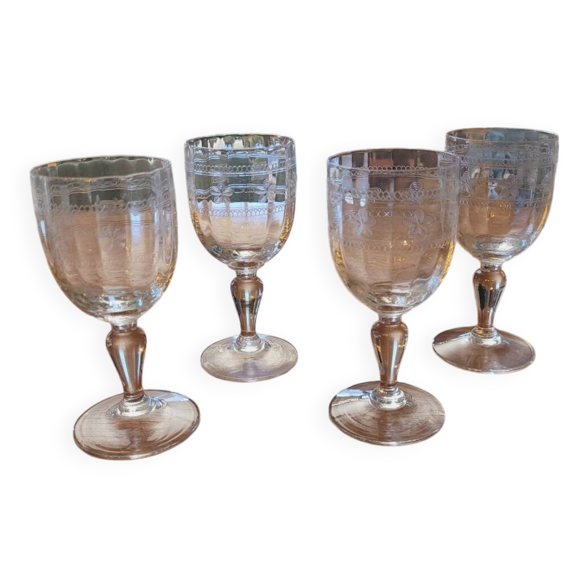 Late 19th century stemmed glasses